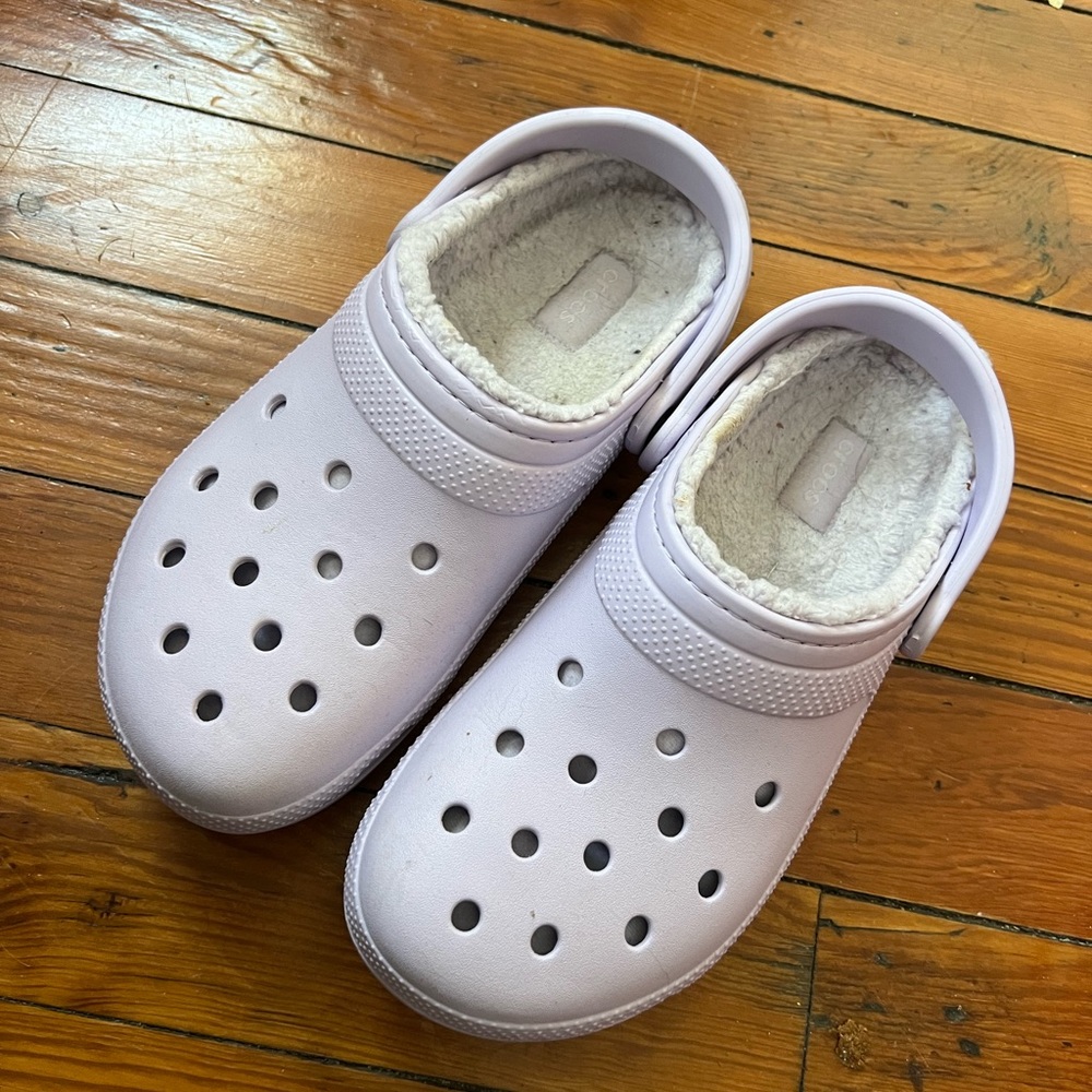 Fuzzy Purple Crocs Size 11